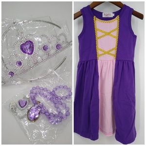 Princess Rapunzel Tangled Dress & Accessories Set